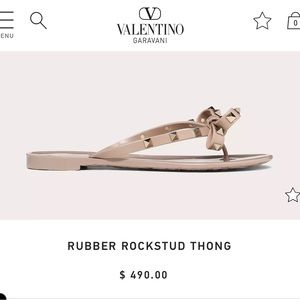 Valentino Rubber rockstud flip flops - tan size 6